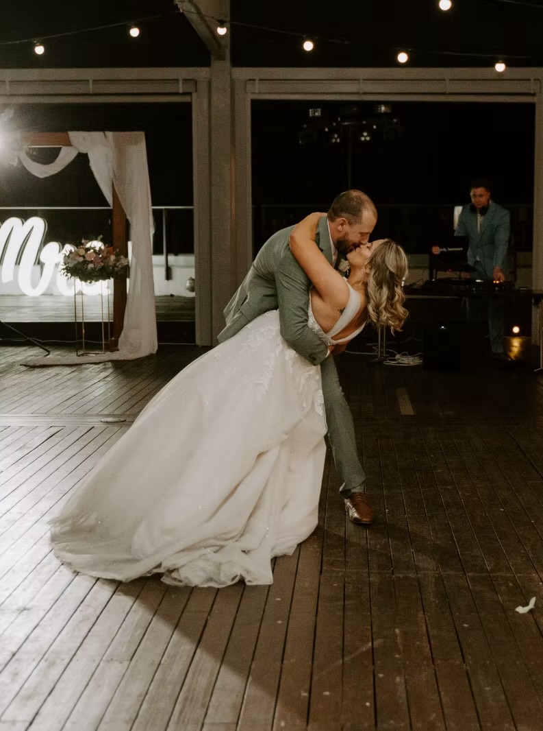 Professional Wedding DJ Sydney: Diamond DJ booth setup for first dance and reception